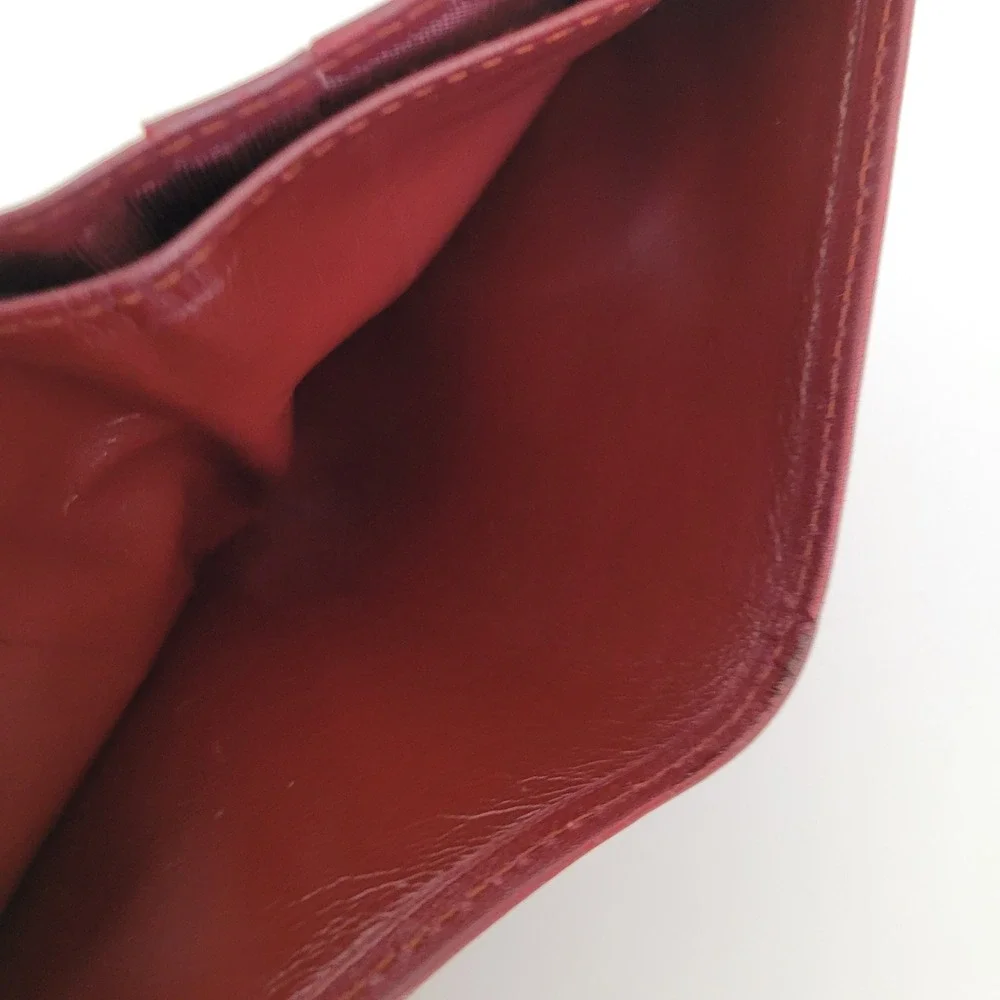 Cartier Must de Cartier Bifold Wallet Burgundy Leather Gold Corners Italy